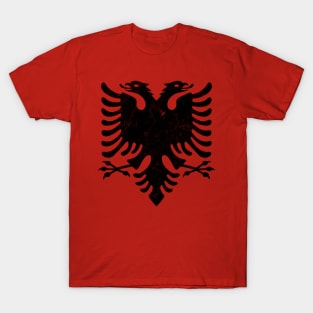 Albania // Faded Vintage Style Eagle Flag Design T-Shirt